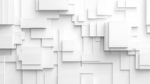 Layered White Paper Blocks with Depth and Shadow.