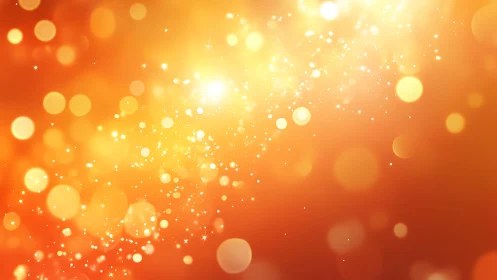 Glowing Orange Abstract Bokeh Background with Light Flares.