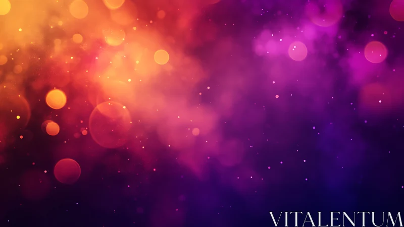Defocused bokeh gradient with magenta to amber light scattering