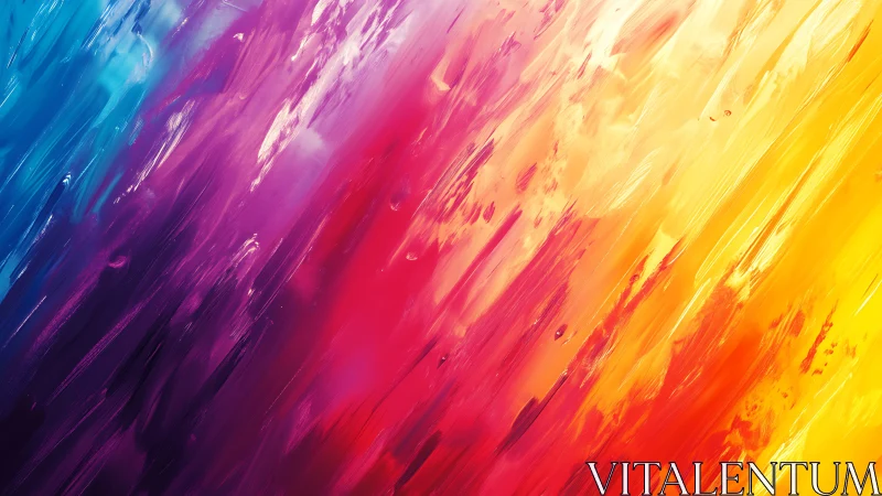 Diagonal spectrum strokes in vivid abstract painting.