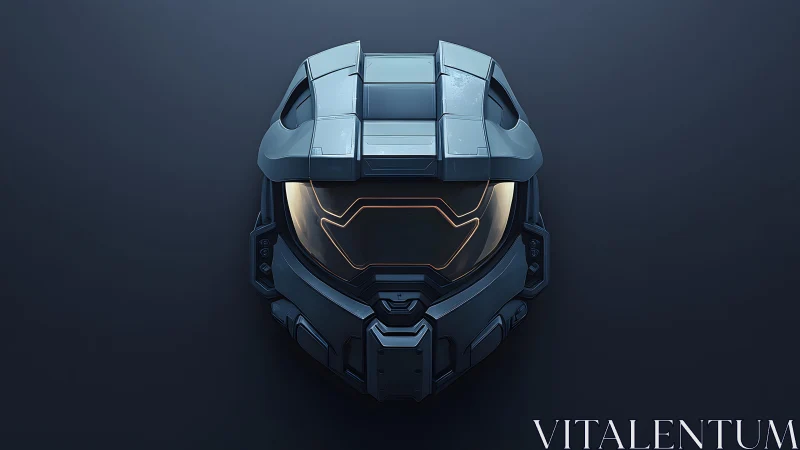 Futuristic sci-fi helmet in digital art style, detailed and sleek.