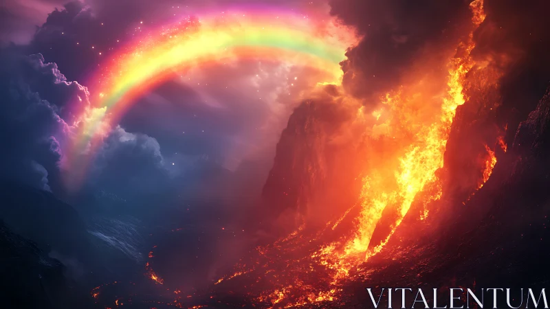 Incandescent Spectrum Arcs Above Molten Chasms.