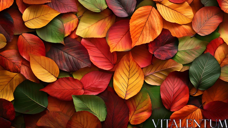 Overlapping multicolored leaves in dense uniform arrangement.