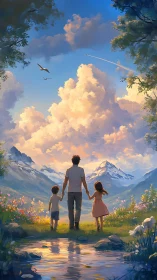 Cloud kingdoms crown a family’s bright valley walk home