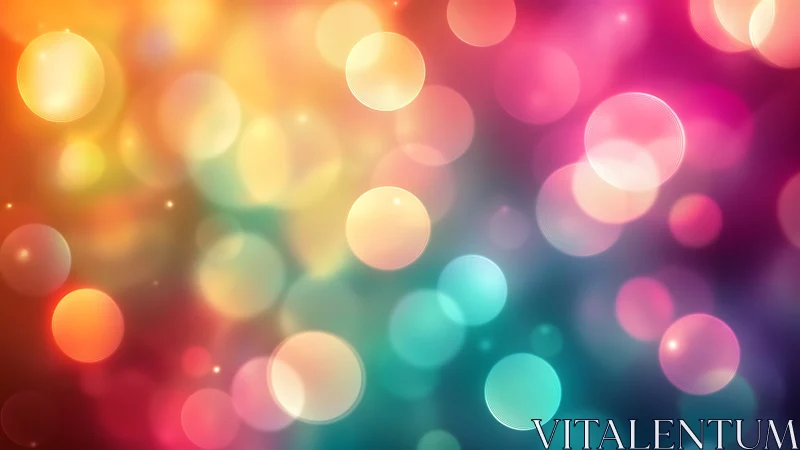 Vibrant multicolor bokeh orbs on soft gradient background.
