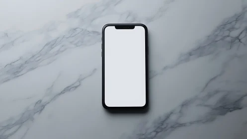 Midnight Monolith: Blank Screen Whispers Against Marble Canvas.