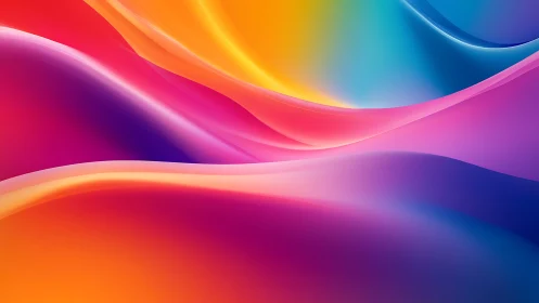 Chromatic liquid waves in luminous gradient motionscape.