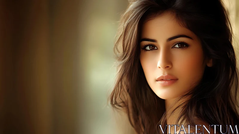 Soft sunlight muse with deep amber gaze and quiet fire.