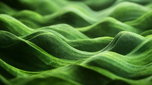 Microfiber green velvet terrain waves with shallow depth focus