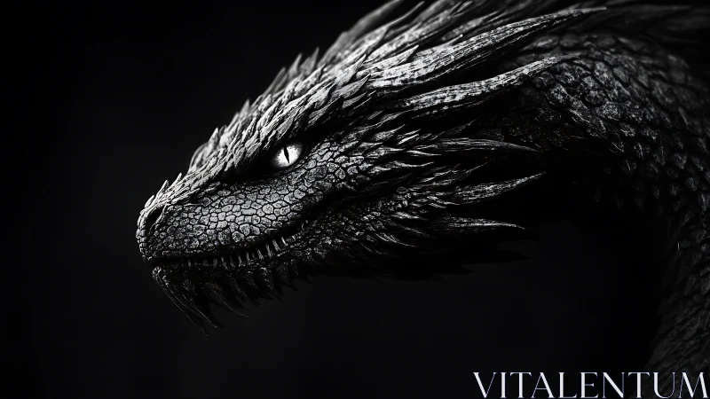 Shadow-scaled dragon in quiet, watchful profile glow.