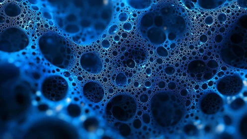 Dreamy blue bubbles forming a cozy underwater daydream.