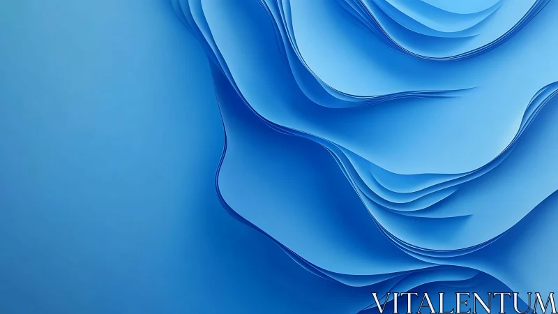 Abstract blue layered wave pattern with modern minimalist style.