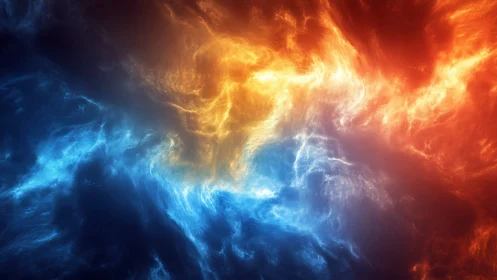 Cosmic Fire Meets Ice in a Swirling Energy Dance