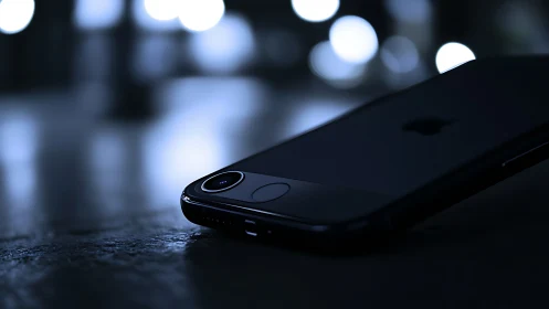 Midnight Device: Neon Bokeh Dreams in Dark Glass.