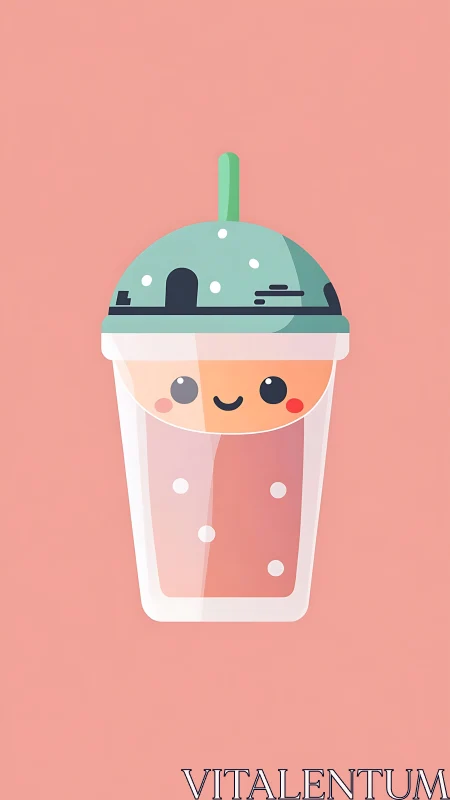 Cheerful pastel smoothie cup with tiny space-dome lid.