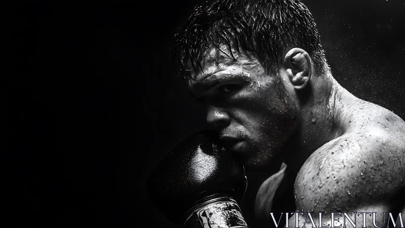 Athlete in Focus: Intense Black and White Portrait Study