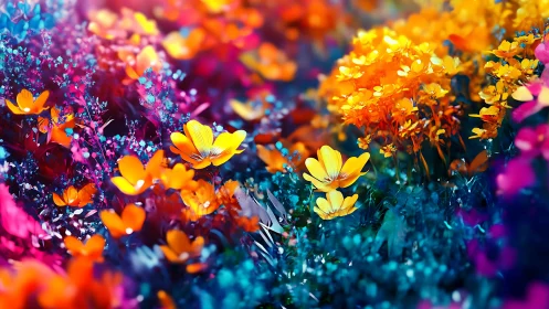 Chromatic Floral Matrices: Luminescent Depth-Field Botanical Composite.