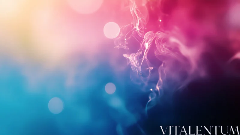 Colored smoke wisps rise across blurred bokeh gradient