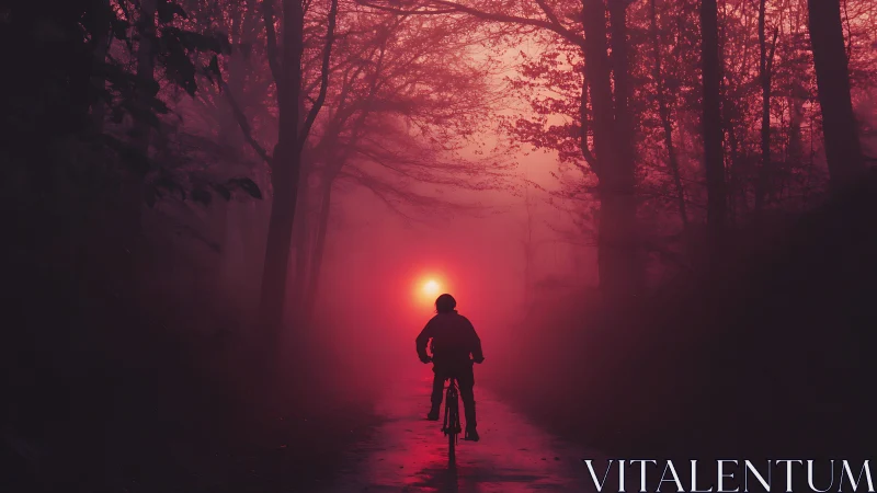 Crimson Path: Solitary Rider Chasing the Burning Horizon.