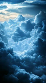Photorealistic vertical cloudscape with cinematic depth lighting.