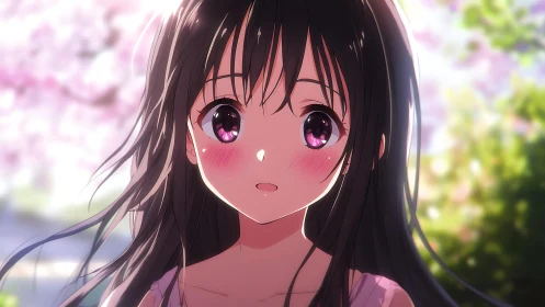 Backlit anime portrait with shallow depth and glossy subsurface skin