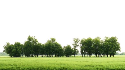 Green tree line stands quietly against a bright open sky