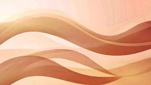 Soft layered orange waves form abstract flowing landscape.