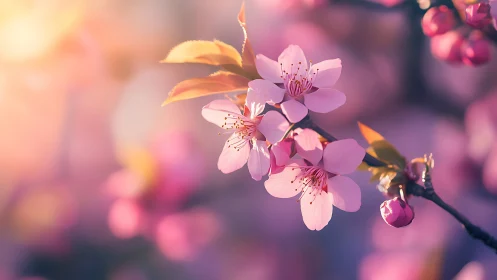 Spring Blossoms with Golden Hour Backlighting.