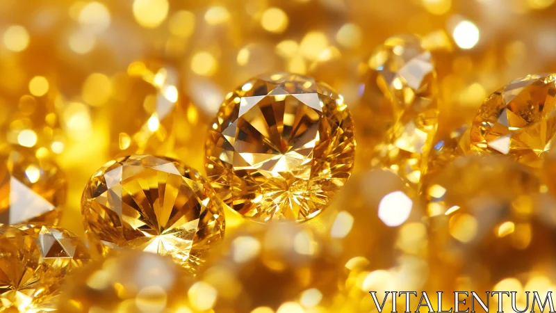 Golden yellow faceted gemstones fill the tightly cropped frame