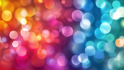 Multicolored bokeh light circles form a soft abstract field