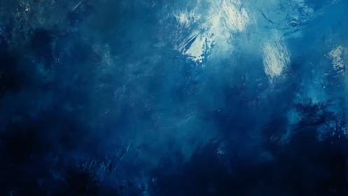 Midnight blues quietly collide in drifting painterly fog