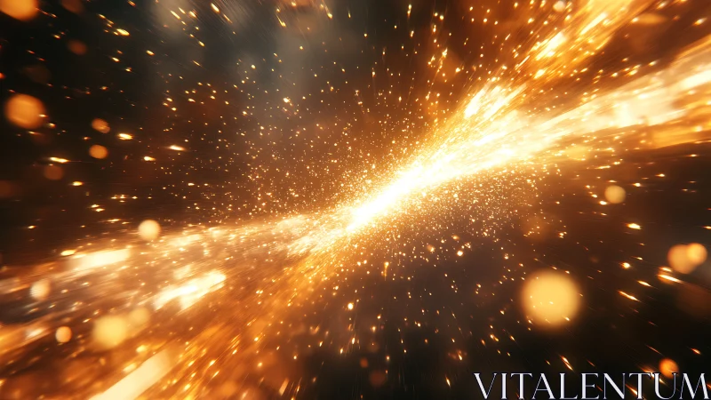 Radiant particle stream converges in dynamic cosmic perspective