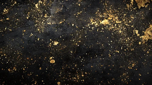 Galactic gold splatter drifting over midnight inked void.