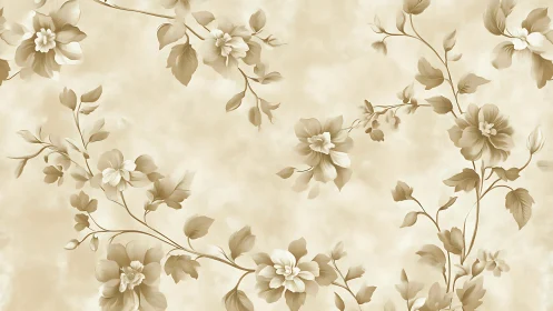 Sepia Botanicals: Cascading Florals in Muted Tones.