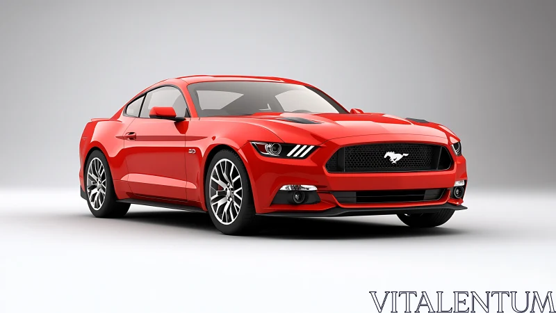 Bold red sports car waits poised for an exciting city drive