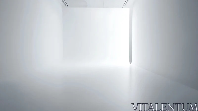 Empty white gallery room with bright minimalist lighting.