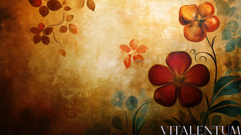 Botanical Blooms in Warm Vintage Tones.