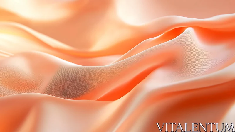 Silken sunrise waves in soft peach and glowing light.