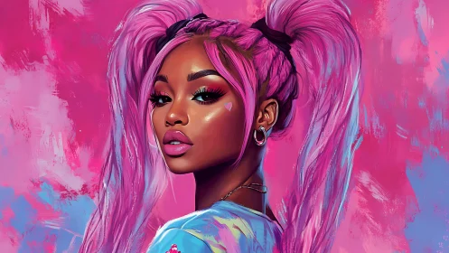 Cotton candy twin-tails turn attitude into neon thunder