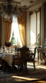 Morning sunlight curates a royal dining scene in quiet gold