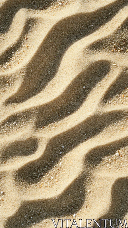 Sunlit ripples in fine beach sand create soft minimal waves