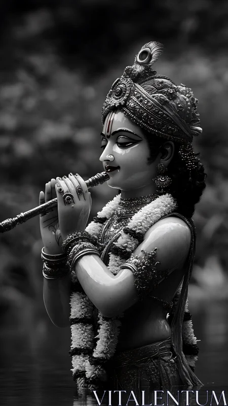 Moonlit flute whispers turn still water into quiet devotion