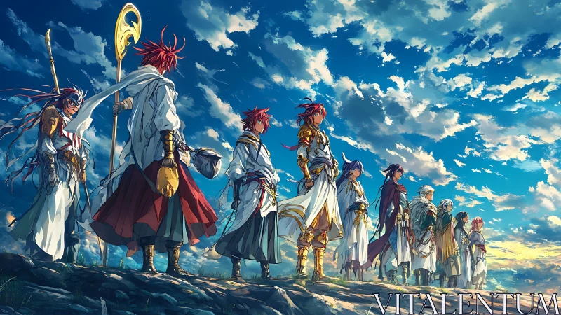 Skyline guardians gathered beneath a bright restless horizon.