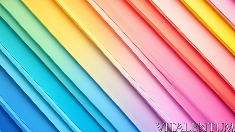 Diagonal rainbow color planks form parallel gradient bands
