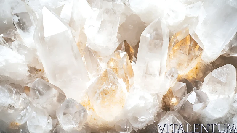 Luminous quartz crystal cluster catches radiant white light.