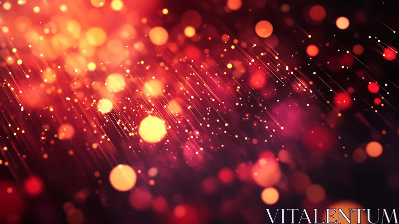 Glowing Abstract Bokeh Lights with Golden Streaks in Warm Tones.
