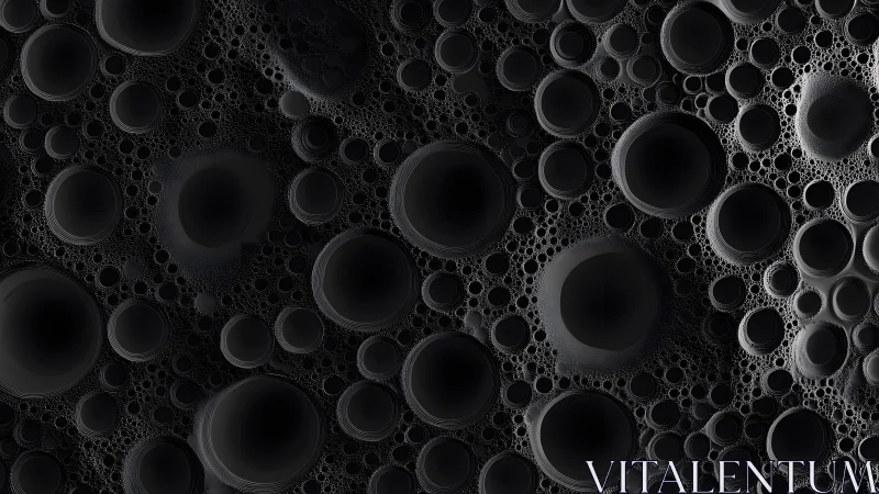 Abstract dark bubbles pattern with intricate circular design.