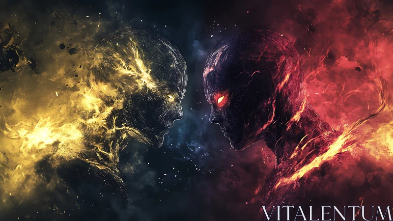 Bilateral pyro-elemental entities in volatile confrontational symmetry.