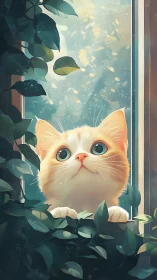 Feline Reverie: Where Whiskers Meet the Garden's Gentle Glow