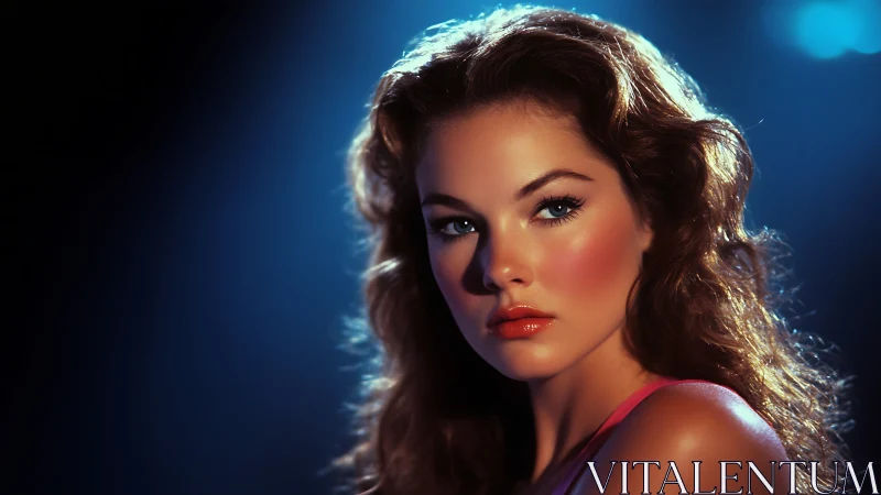 Portrait in cinematic neon rim light studies luminous skin tones